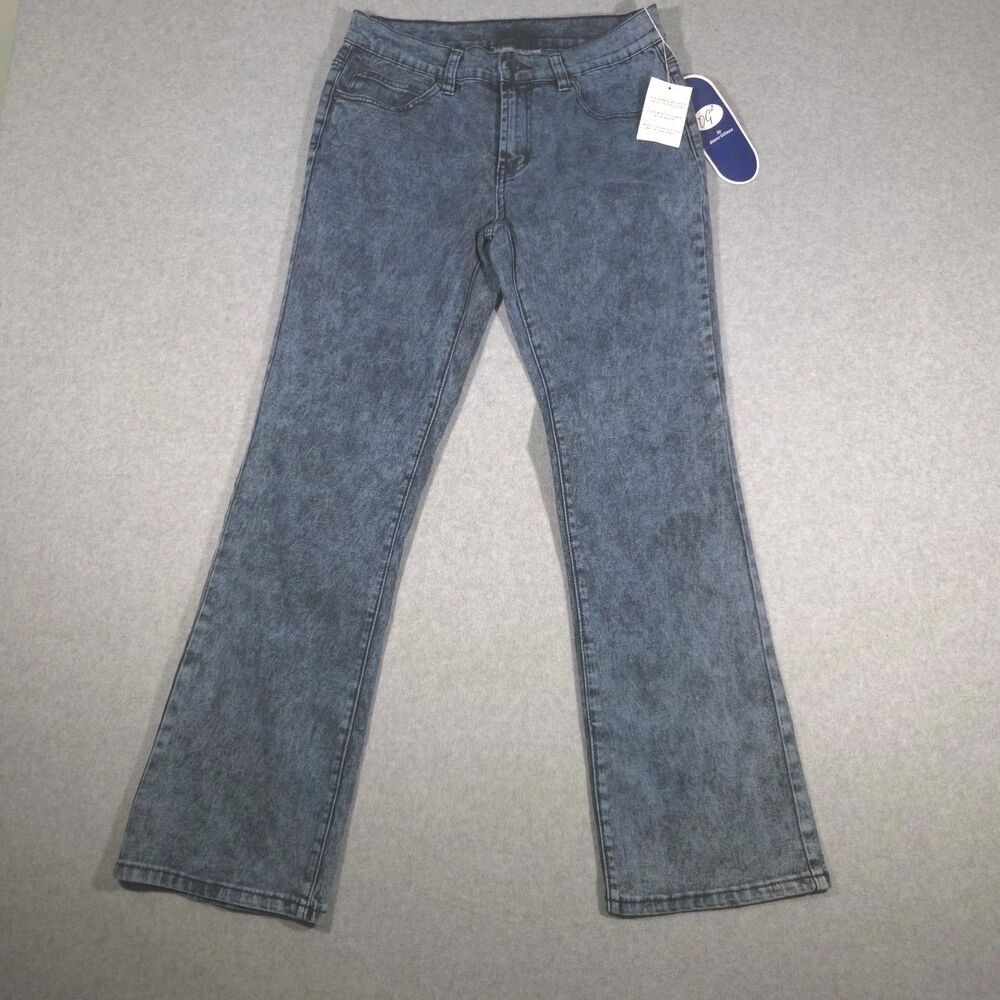 NWT DG2 Diane Gilman Jeans Womens 10P 10 Petite Blue Acid Wash Bootcut Stretch